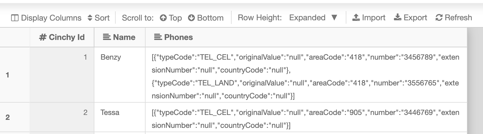 JSON values